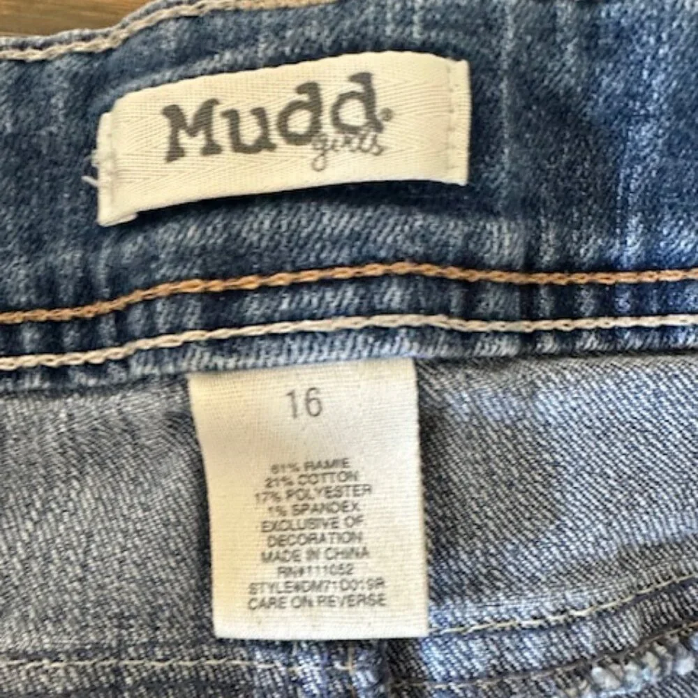 Mudd Light Denim Patchwork Jean Short   8462 - Picture 4 of 8